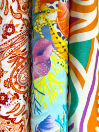 Deadstock - Linnen Viscose - Sea Garden - Acqua