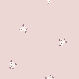Katoenen Flanel - Mini Flower   - Lilac
