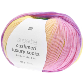 Rico Design |Socks - Superba - Cashmeri Luxury Sock 4 draads - Rainbow  027