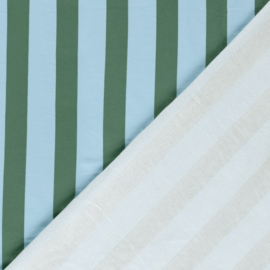 French Terry - Stripes Vertical - Green Blue