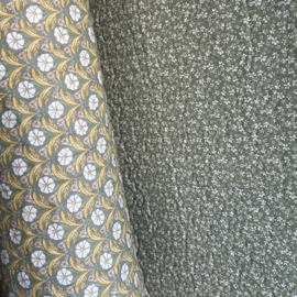 Stepped - Quilted - Flowers   - Double Sided -  Dark Mint Yellow