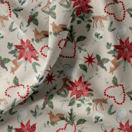 Katoen Print - Kerst - Kerstster Hert