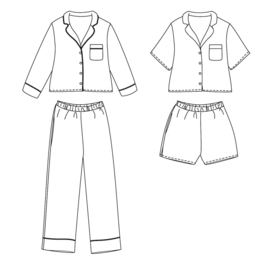 Ikatee Patterns - Budapest  - Pajamas  - 32/52  - Paper Sewing Pattern