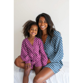 Verhees Textiles - Double Gauze - Double Sided Checks  - Blue