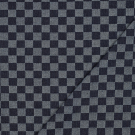 Denim Jacquard - Checks  - Indigo