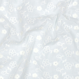 Broderie - 2 sided Border - Flowers -  Off White 57001