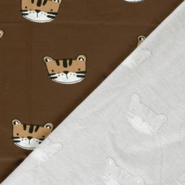 French Terry Crepe  - Tiger  - Brown