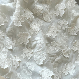 C-Pauli Organic - Broderie - Katoen - Blossom -  Off White 