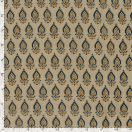 katoen Print - Voile - Batik -  Abstract    - Sand