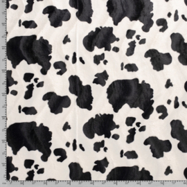 Velours Print - Koeienprint - Off White Zwart