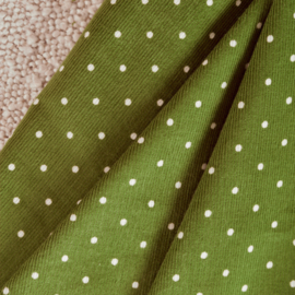 Atelier Brunette - Fijne Rib - Polka Dot - Matcha Green