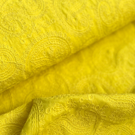 Katoen Embroidery - Evy - Bright Yellow