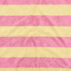 Badstof Stretch - Bamboo Katoen - Streep - Light Yellow Pink
