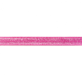 41087 elastisch biaisband glitter fuchsia  15  mm