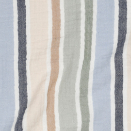 Double Gauze  - Stripe  - Blue Ecru