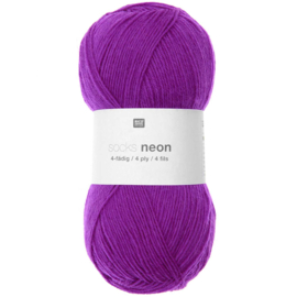 Rico Design - Socks - Neon - 4 dradig - Purple 006