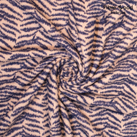 Fibremood - Adria - Boiled Wool - Zebra Print - Pink Blue