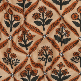 Katoen  Print - Handcrafted  Block Printed - Brown Camel