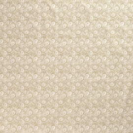 Katoen print | Kerst - Swirl - Ecru - Gold