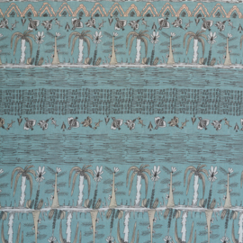 voile katoen | trees and birds - mint green | mona | Swafing