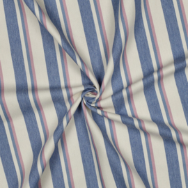 Verhees - Denim - Stripes - Garengeverfd - Pink Blue