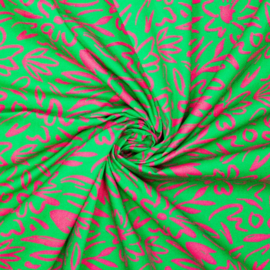 Katoen Print - Mies en Moos - Canvas - Flowers - Green
