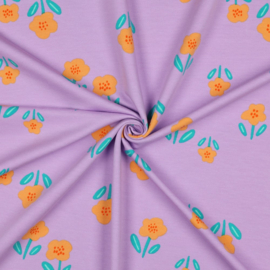 French Terry  - Flowers  - Lilac
