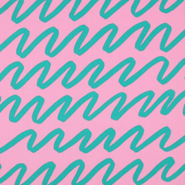 Nerida Hansen - Fine Poplin  - Making Waves   - Pink