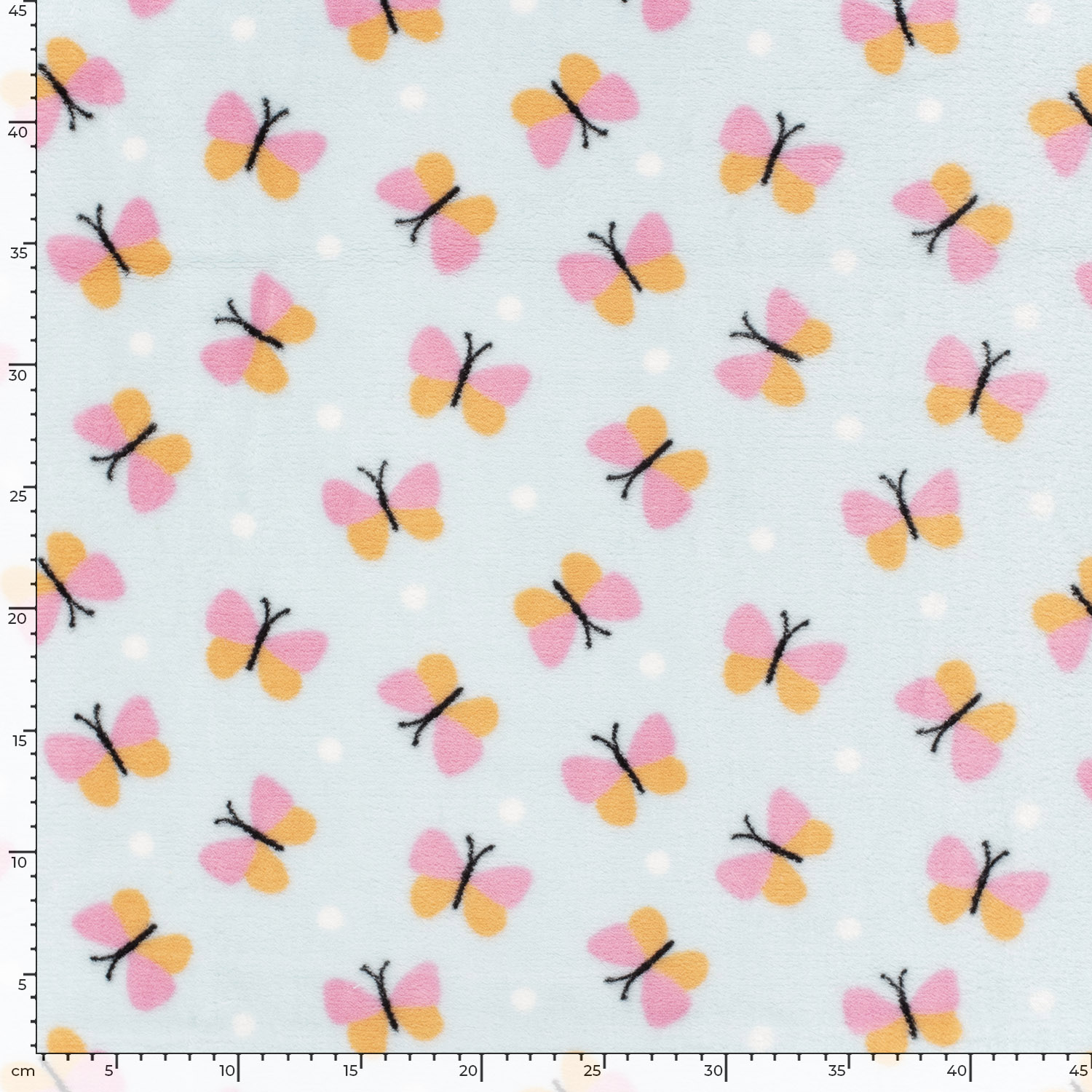 Cuddle Fleece - Butterflies   - Light Blue