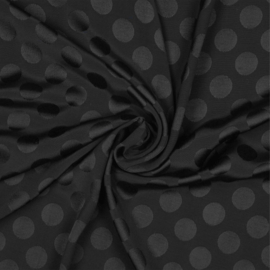 Verhees Viscose Jacquard - Dots - Black