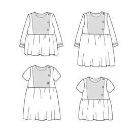 Ikatee Patterns - Palerme Blouse or Dress - Baby 6mnd-4y - Paper Sewing Pattern