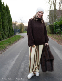 Swafing - Viscose Satijn  - Stripes  by Kibadoo  - Brown Ecru