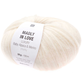 Rico Design - Madly in Love - Luxury Baby Alpaca & Merino Chunky - Cream 001