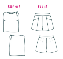 Atelier Jupe -  Atelier Jupe -  Sophie & Ellis Top & Shorts   -  Paper Pattern   - Ned - Eng - Fr.