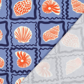 Verhees Textiles - Canvas - Shells - Blue Orange