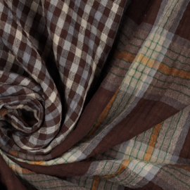 Verhees Textiles - Double Gauze Checks - Double Sided -  Brown  Combo