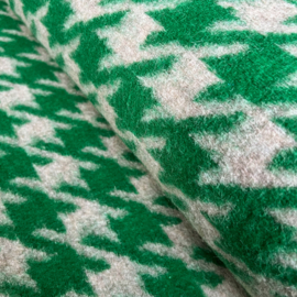 Gekookte Wol - Pied de Coq - Green Grey