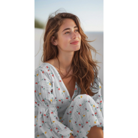 Katoen Voile - Embroidery - Flowers - Multicolor
