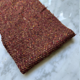 Deadstock Stoffen - Wol Tweed Herringbone Visgraat - Bordeaux