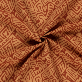 Swimpants Fabric  - Recycled  - Quick Dry  -  Batik    - Orange Brique