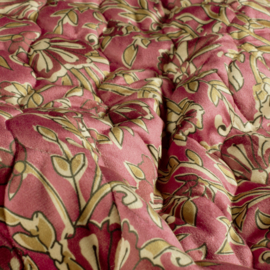 Stepped Velvet  - Quilted   - Double Sided -  Flowers Mauve