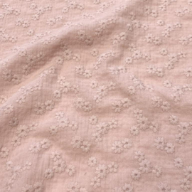 Double Gauze Embroidery - Soft Pink