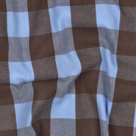Verhees Katoen - Garengeverfd - Ruit - Blue Brown