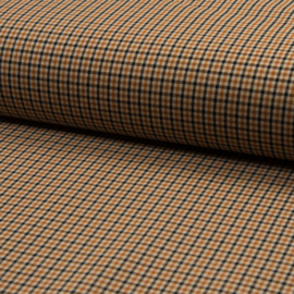 Bengaline Stretch - Ruit - Ochre -Black