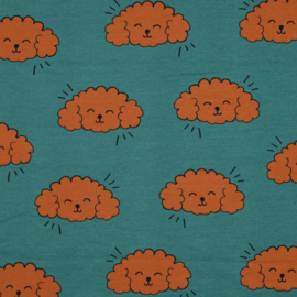 Verhees Textiles - Soft Sweat - Dogs - Forest Green