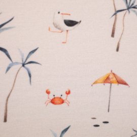 Swafing - Tricot Jersey   - Beach Animals - Off White