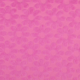 Stretch Badstof - Bloemen Retro - Pink