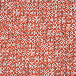 Stepped - Quilted -  Flowers   - Double Sided -  Orange & Aubergine