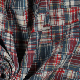 Verhees Textiles - Double Gauze Checks - Double Sided -  Blue Patchwork
