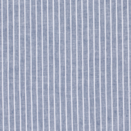 Linnen Katoen -Chambré - Streep  - Blue 006